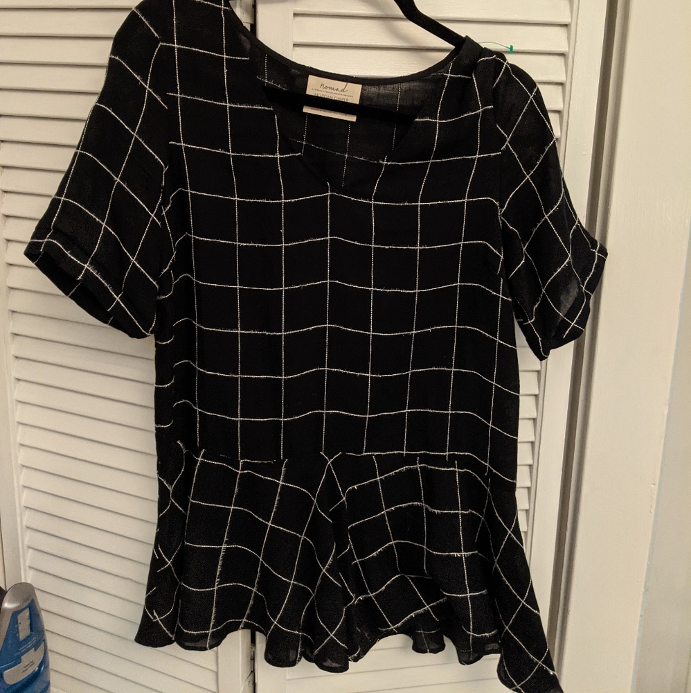 Nomad Morgan Carper geometric peplum blous…
